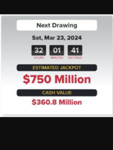 Winning numbers drawn for $750M Powerball jackpot